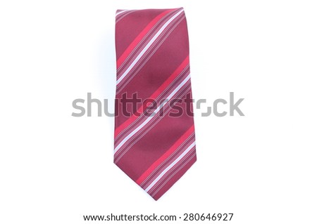 Red tie on white background