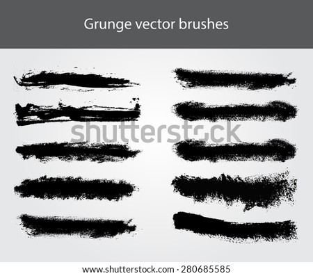 Abstract grunge brushes.Vector design template.