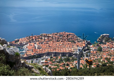 Dubrovnik old town from Srd mount
