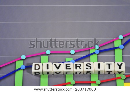 Business Term with Climbing Chart / Graph - Diversity