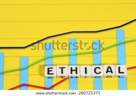 Business Term with Climbing Chart / Graph - Ethical