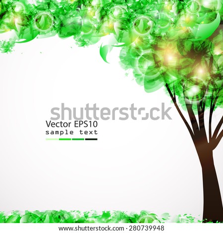 Vector illustration of abstract green tree.
