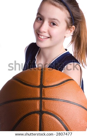 Teen female basketball player