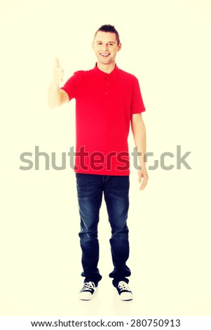 Happy smiling man with ok hand sign
