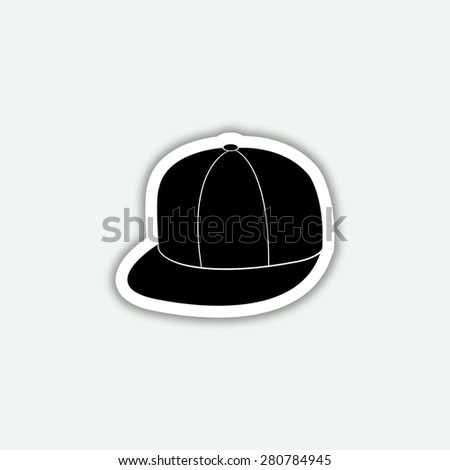 rapper hat icon - vector sticker