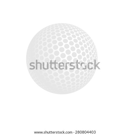 Vector golf ball isolated on white. Golf ball. Vector illustration a traditional white golf ball