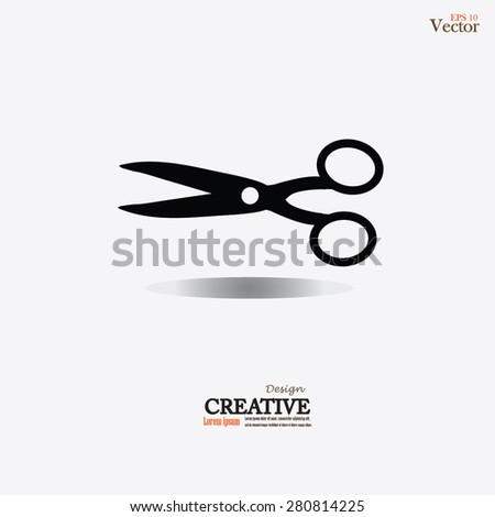 Scissors symbol isolated on gray background.vector illustration.