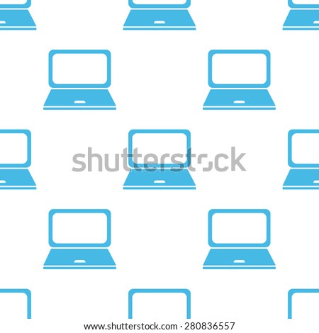 Blue image of laptop, repeated on white background