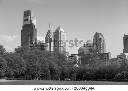 Daytime shot of Philadelphia skyline