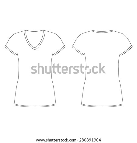 Blank t-shirt template. Front and back vector