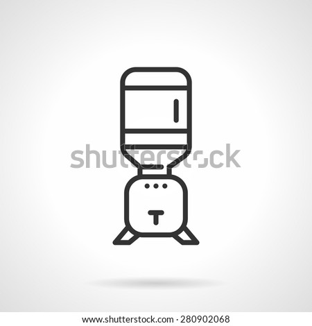 Black flat line vector icon for water cooling equipment for home or office on white background.