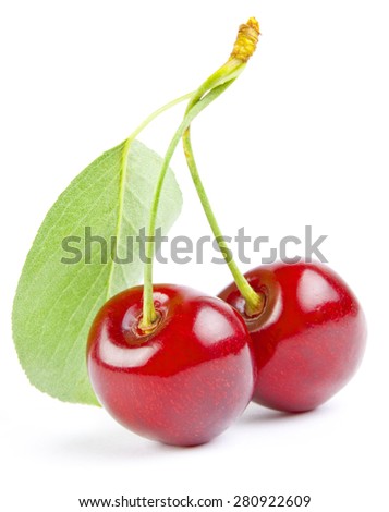 Sweet cherrys isolated on white background