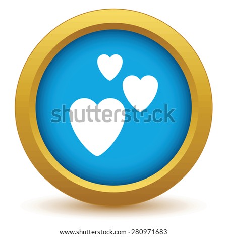 Round colored icon with image of three hearts