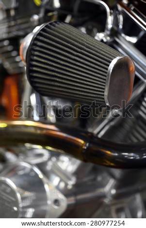 Color image of a motorcycle air filter.