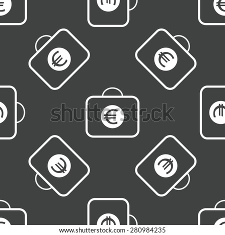 Bag and euro symbol on it, repeated on grey background