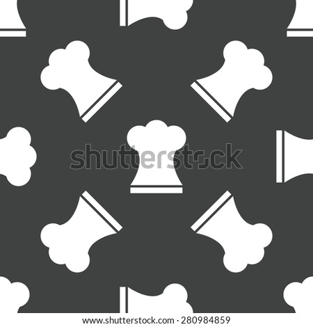Silhouette of chef hat repeated on grey background