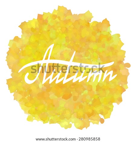 Yellow watercolor spot in colors of autumn leaves