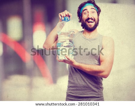 sportsman with water