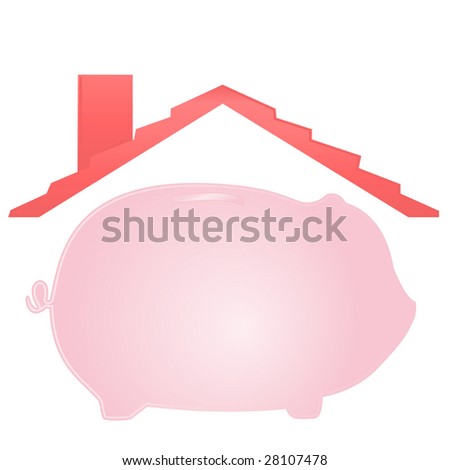 a vector image of a piggy bank home saving