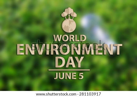 World environment day concept. Paper cut of eco on green grass.