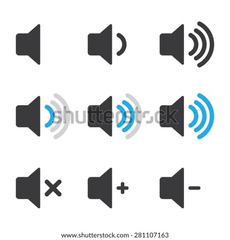 Audio Speaker Volume Icons Royalty-Free Stock Photo #281107163