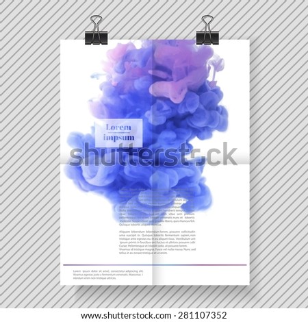 Brochure design template for your company (colorful ink in water) Royalty-Free Stock Photo #281107352