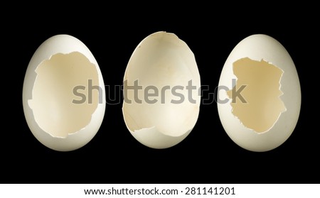 Template image of three open empty eggs, good for photoshopping babies or any objects in it