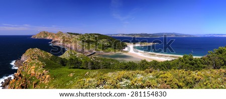 Cies Islands, National Park Maritime-Terrestrial of the Atlantic Islands of Galicia, Spain. Royalty-Free Stock Photo #281154830