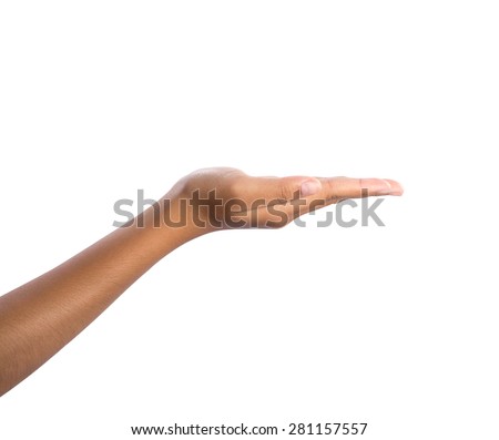 hand sign isolated on white background Royalty-Free Stock Photo #281157557