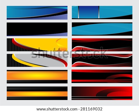 Abstract Various colorful header set collection vector design 