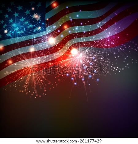 Fireworks background for  Independence Day Royalty-Free Stock Photo #281177429