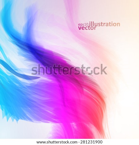 Colorful abstract vector background, futuristic wavy illustration eps10