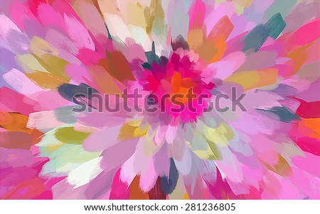 Pink blossom brush strokes background. Vector version