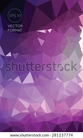 Abstract purple and white triangular low poly style vector background,Vector illustration