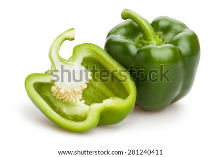 green bell pepper isolated Royalty-Free Stock Photo #281240411