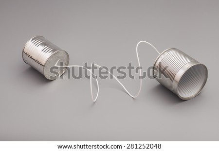 tin can phone.communication concept Royalty-Free Stock Photo #281252048