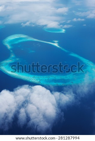 Image made by smartphone. View from a  plane on siland Royalty-Free Stock Photo #281287994