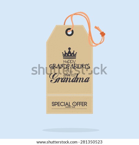 Isolated label with text for grandparents' day. Vector illustration