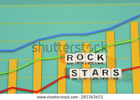 Business Term with Climbing Chart / Graph - Rock Stars