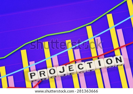 Business Term with Climbing Chart / Graph - Projection