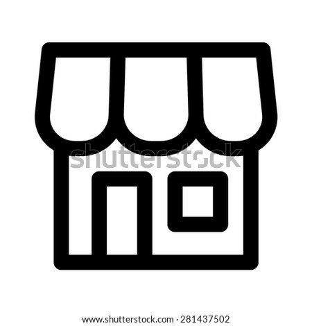 Online store or marketplace merchant line art vector icon for apps and websites