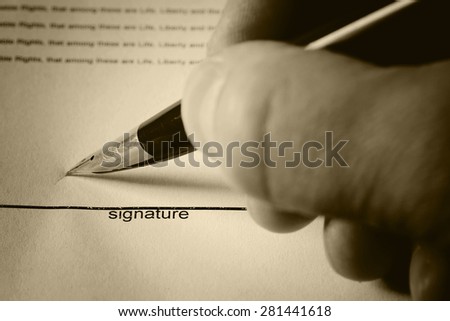pen signature contract