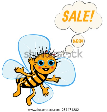 Cheerful bee. Cartoon.