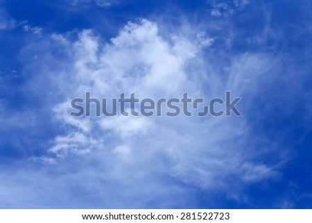 Blue sky and white clouds natural background.