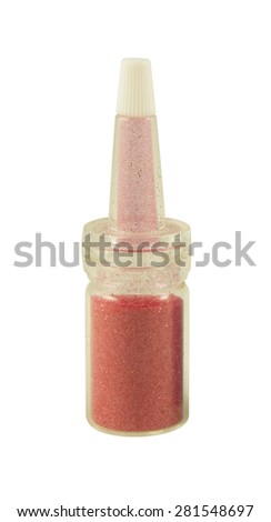Colorful nail glitters isolated with clipping path on white background