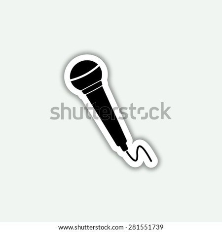 microphone icon - vector sticker