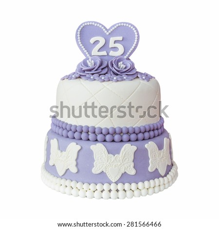 Handmade cake with the number 25
