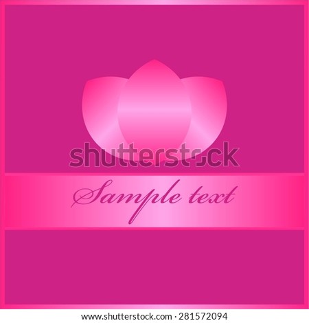 Vector illustration of Pink flower and ribbon with text.