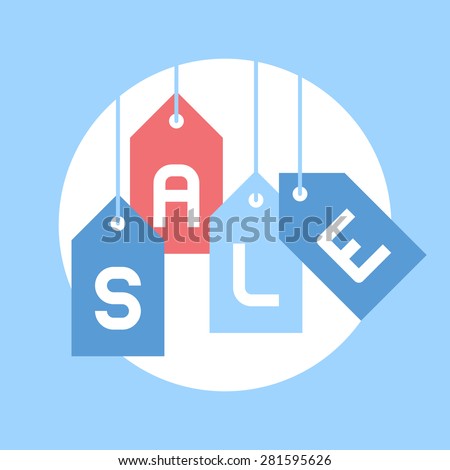 Abstract vector illustration of sale flat design concept.