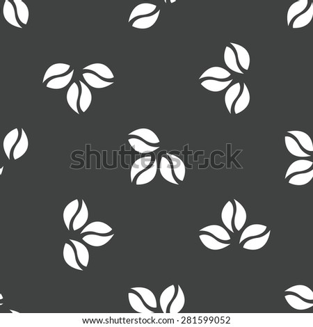 Silhouette of three coffee beans repeated on grey background